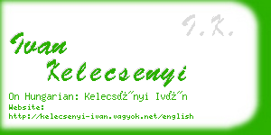 ivan kelecsenyi business card